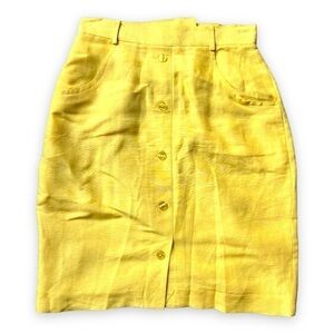 Apart Vintage Yellow Linen Mini Skirt Size 4